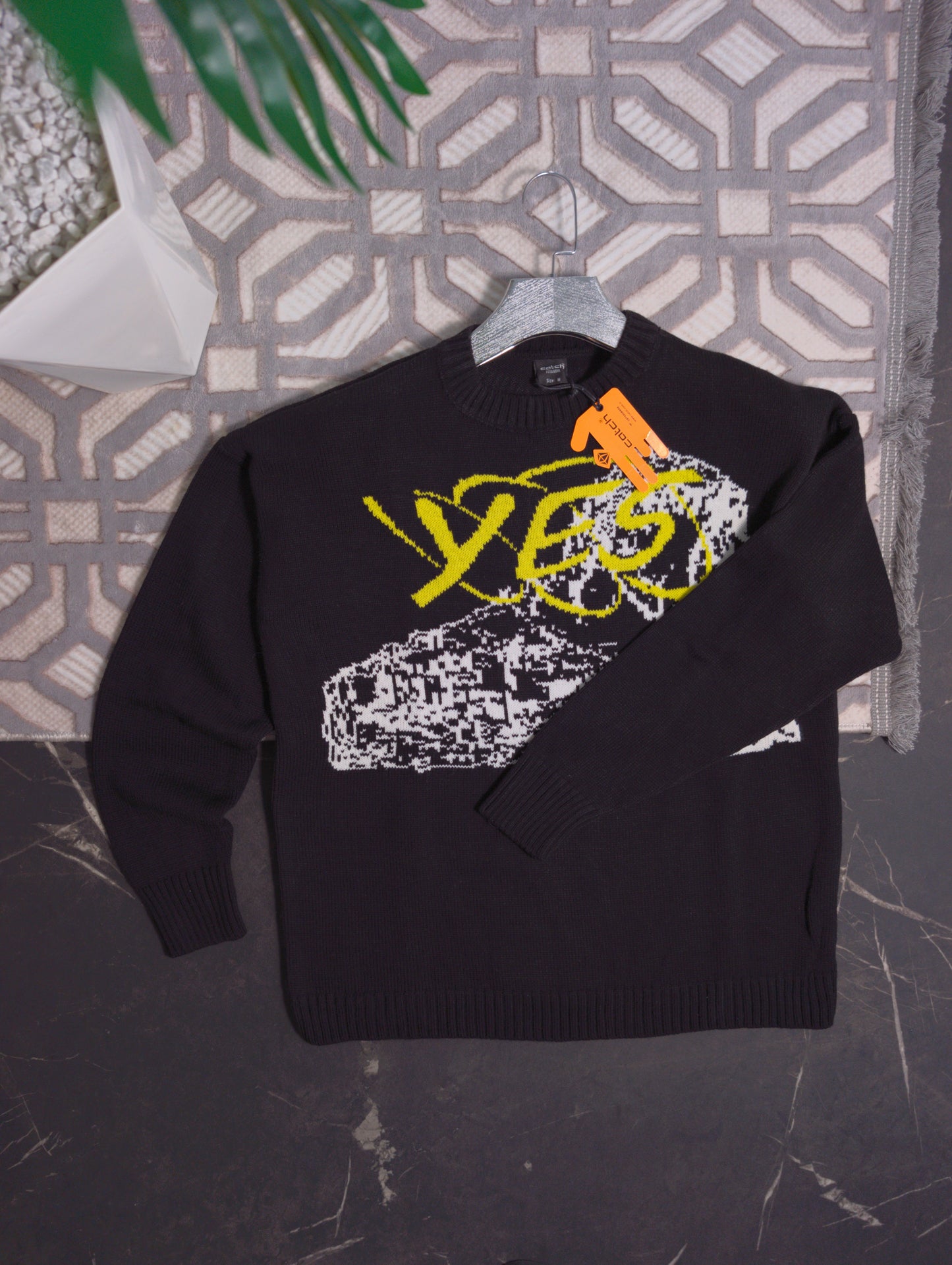 Knitted sweatshirt original catchjeans 💯 (Blanc et noir)