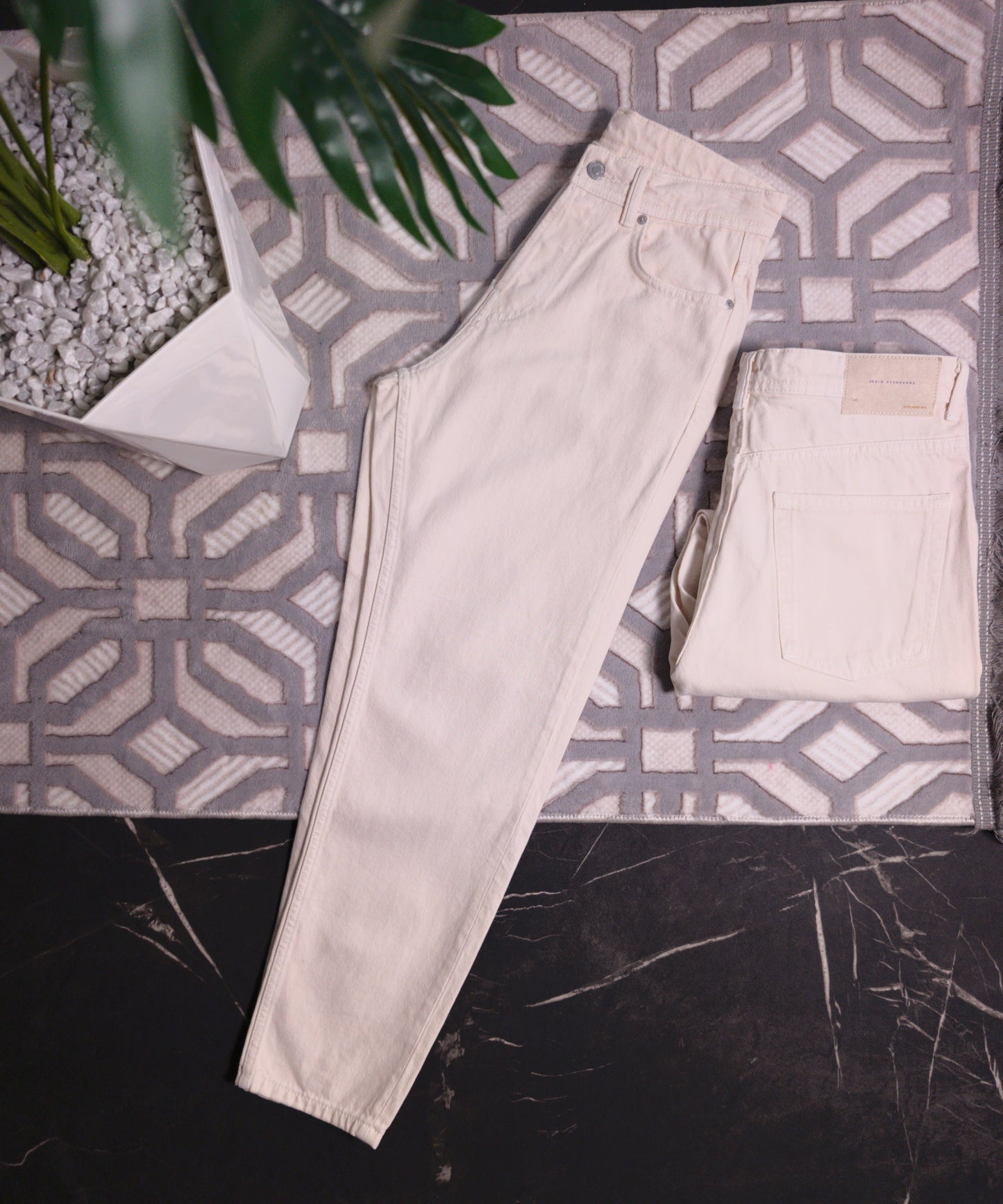 boyfriend jeans zara white cream (blanc cassé)