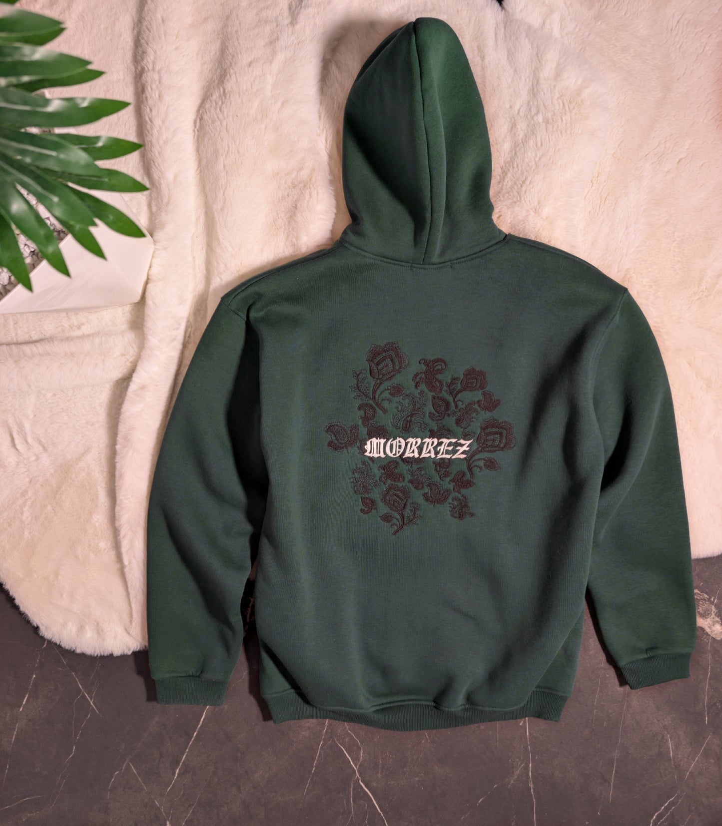hoodie triple A qualité(green with roses)