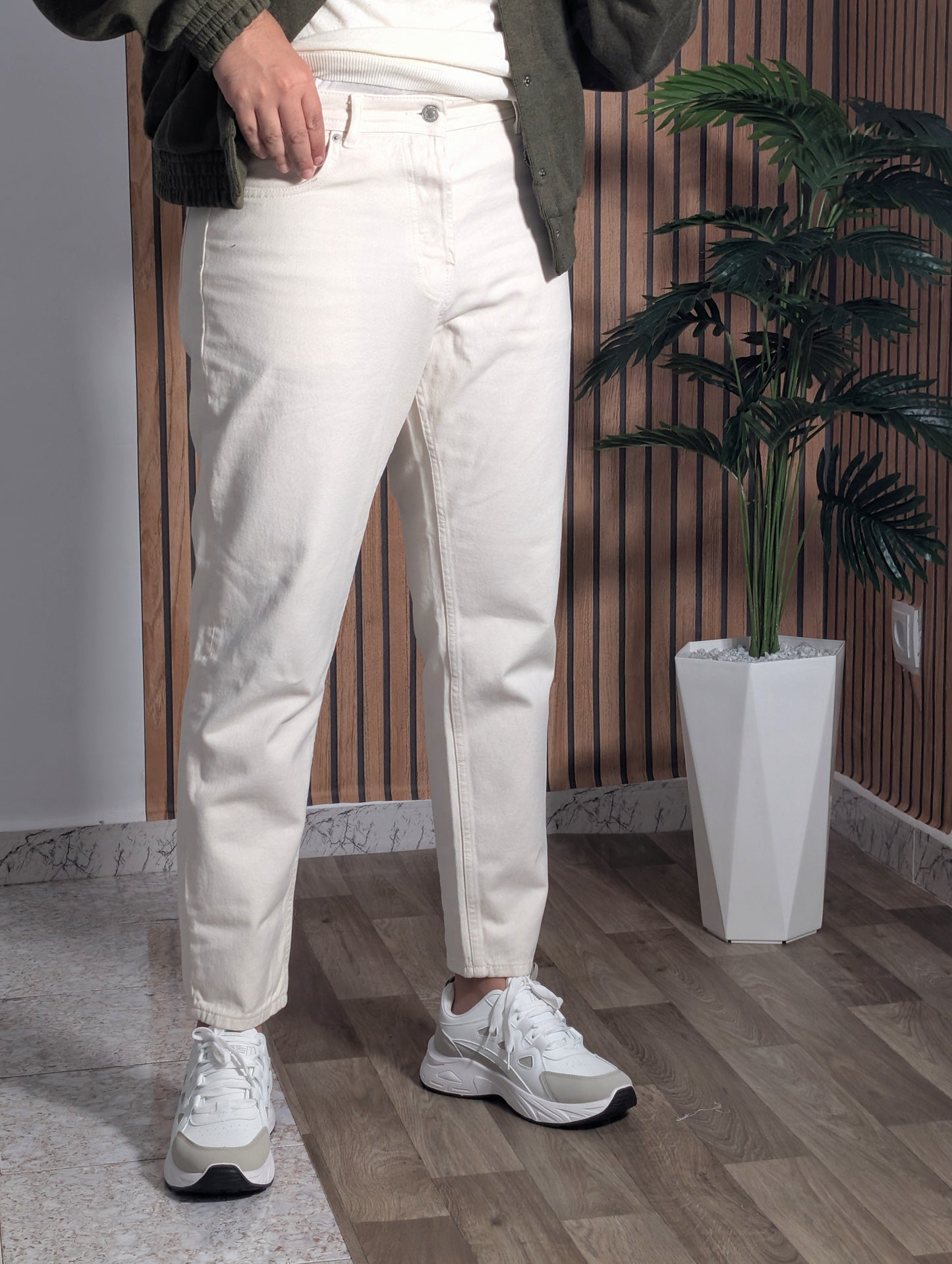 boyfriend jeans zara white cream (blanc cassé)